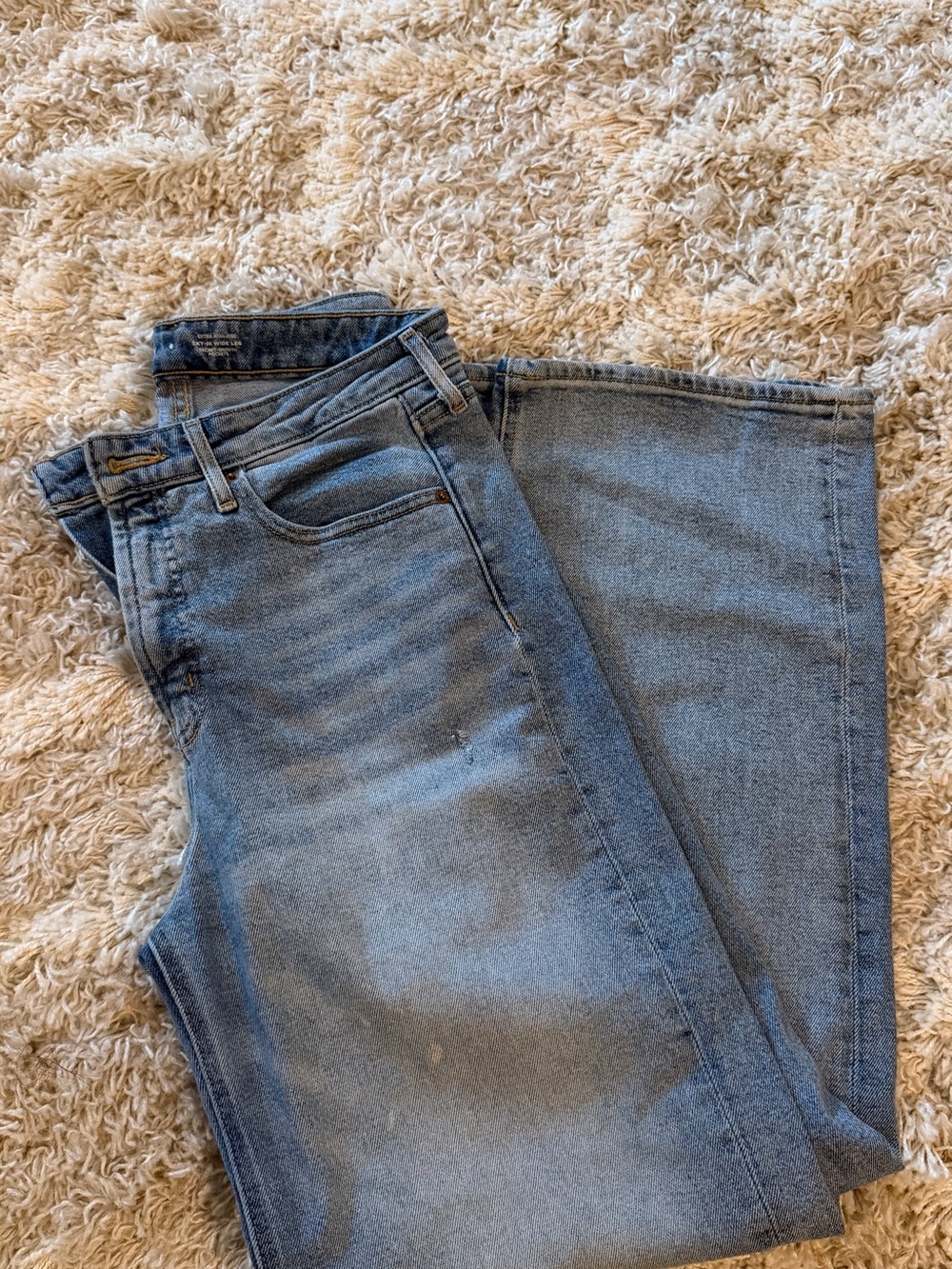 Old Navy Light Blue Extra High-Rise Sky-Hi Wide Leg Jeans